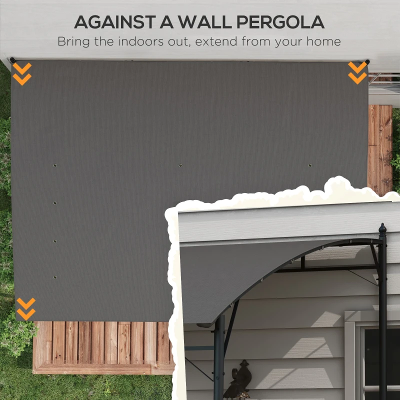 Outsunny 10' x 13' Outdoor Pergola with UV30+ Protection Canopy and Steel Frame for Porch, Patio, Deck, Backyard, Dark Grey