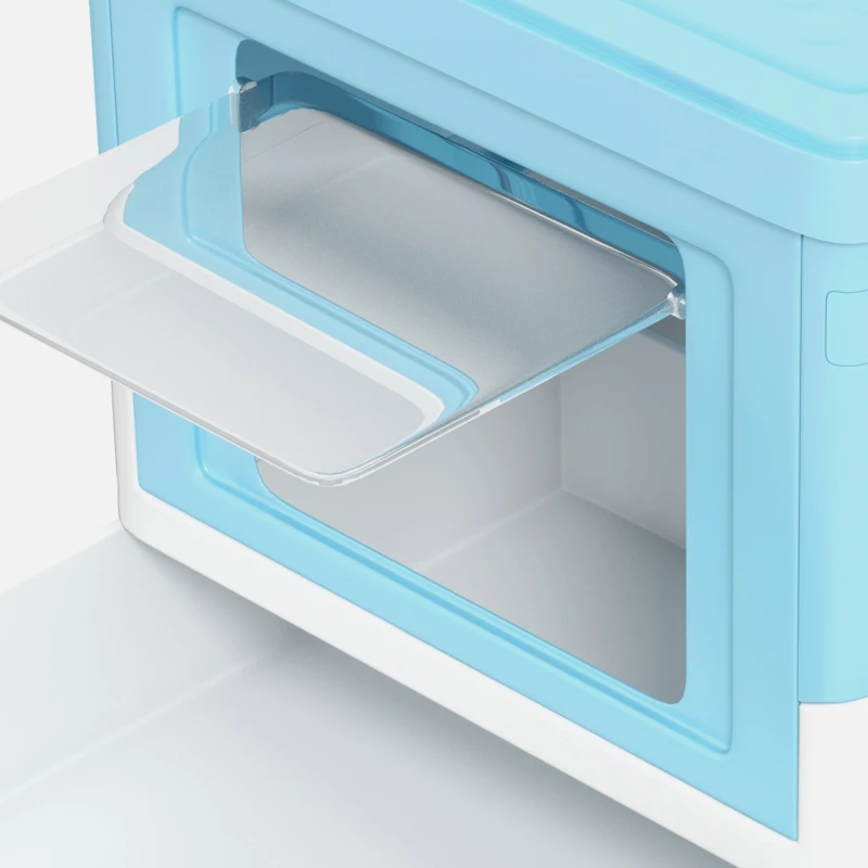 PawHut Top Entry Enclosed Kitty Litter Box with Scoop, Tray, Front Entry, Large Space, Foldable, Portable, Blue