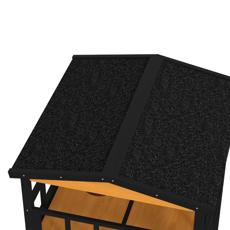 PawHut 4-Floor Wood Outdoor Cat House Catio for Cats with Condo, Fun Entrances, Perch, Natural
