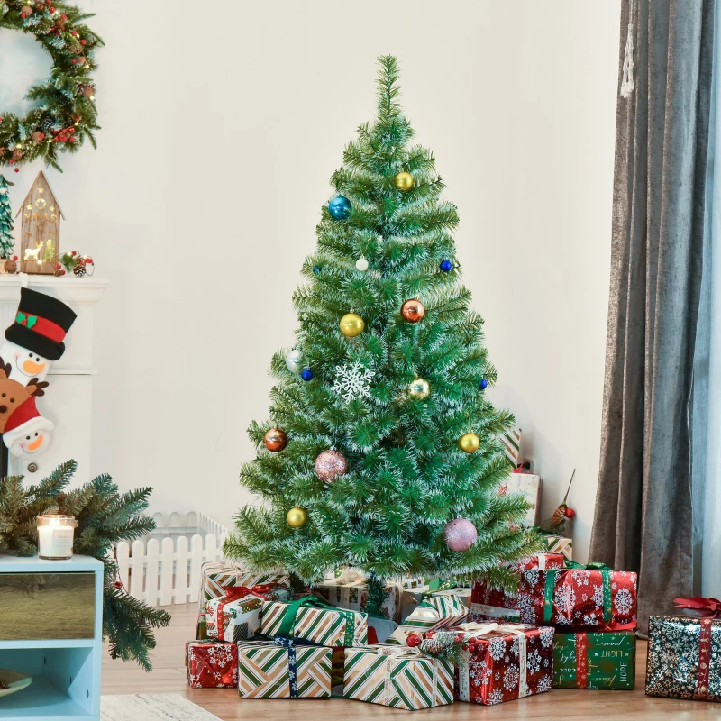 HOMCOM 5FT Indoor Christmas Tree Artificial Decoration Xmas Gift with Metal Stand 416 Tips