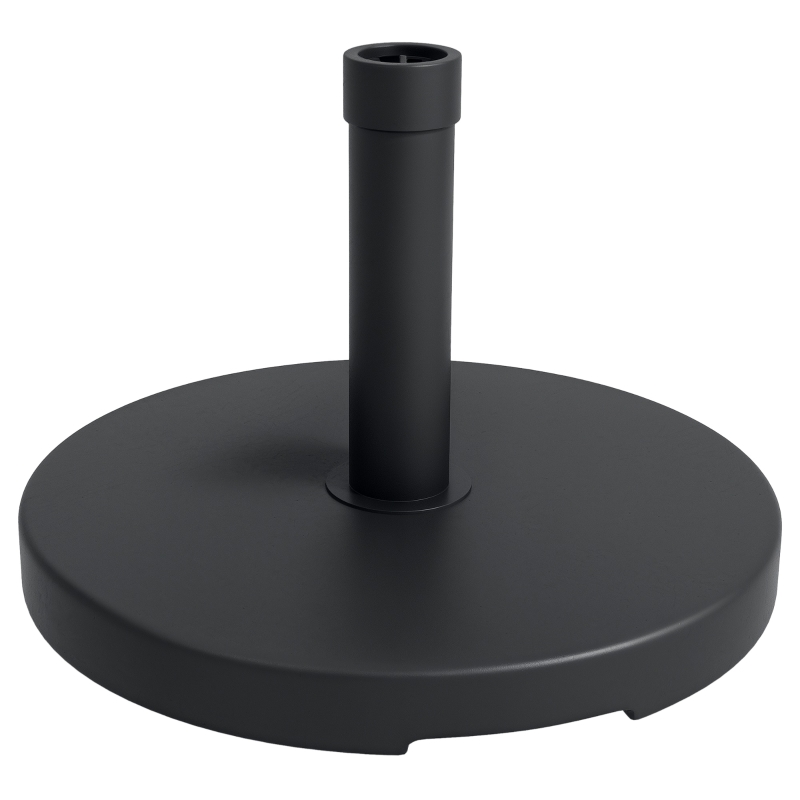 Outsunny 33 lbs Concrete Parasol Base, Heavy Duty Patio Umbrella Stand, 18.3" Round Garden Parasol Holder, Black