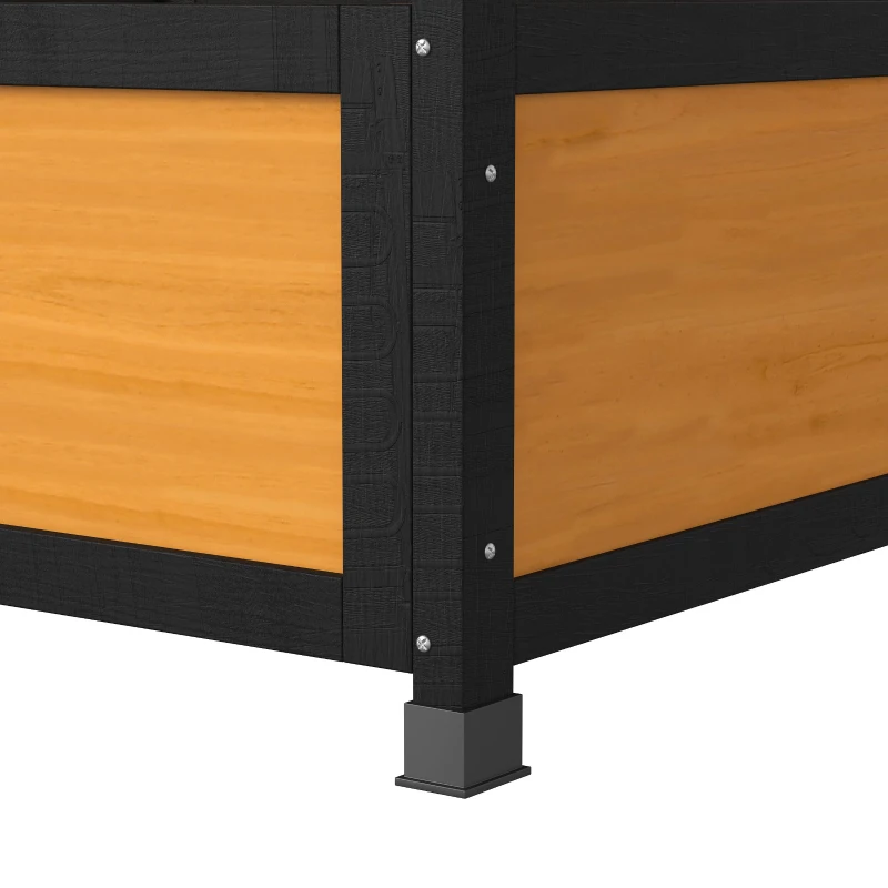 PawHut 4-Floor Wood Outdoor Cat House Catio for Cats with Condo, Fun Entrances, Perch, Natural