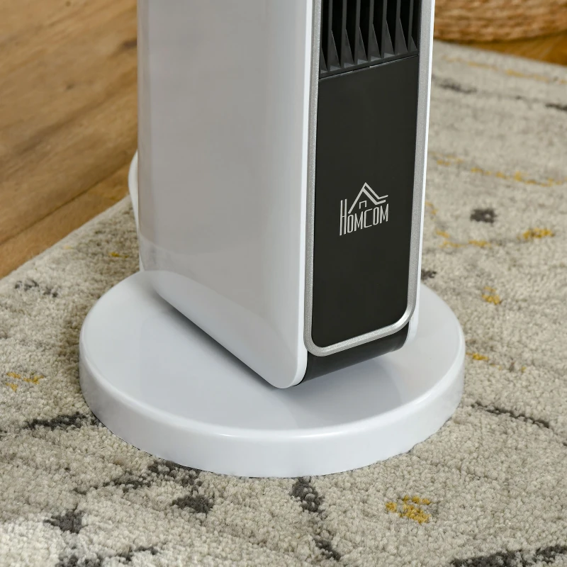 HOMCOM Ceramic Tower Heater, Oscillating Space Heater with Remote Control, Timer, Tip-Over & Overheat Protect, 750W/1500W