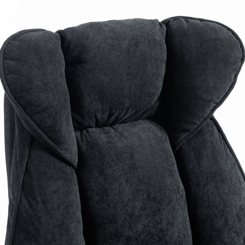 HOMCOM Big and Tall Office Chair Footrest Executive Desk Chair High Back Snowflake Velvet Reclining, Black