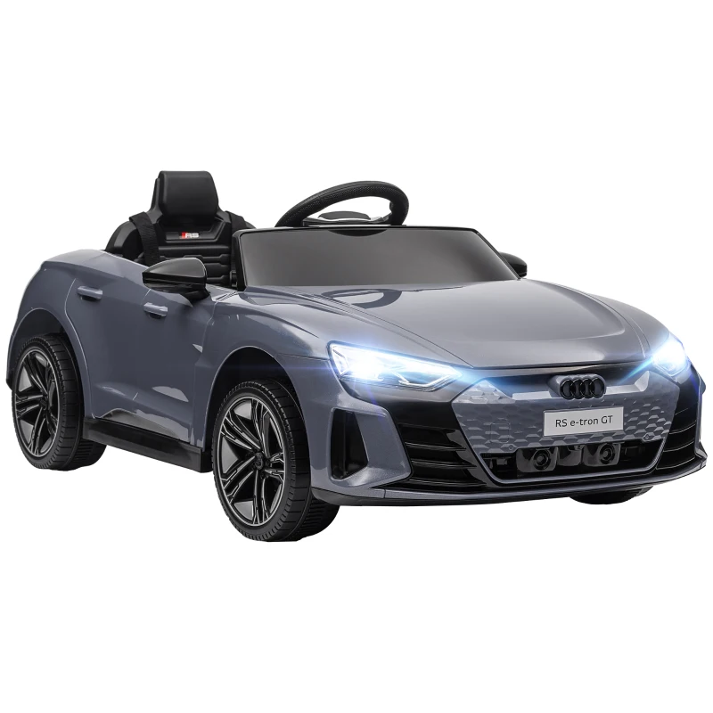 Aosom Ride-On Toy On Car with Remote Control, 12V 3.1 MPH Electric Ride for Kids w/ Suspension System, Horn Honking, Grey