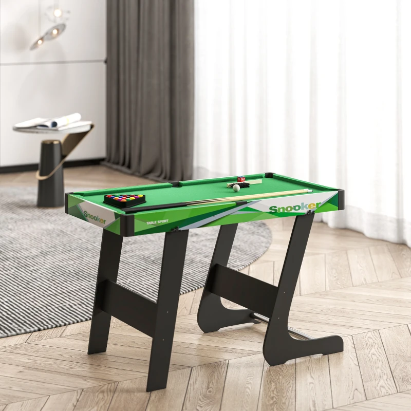 Soozier 41" Mini Pool Table Set Folding Billiard Table with 2 Cues, 16 Balls, Chalk, Triangle, Brush, Green