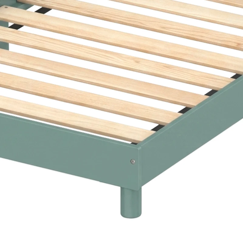 Qaba Toddler Bed with Bedside Storage, Guard Rails, Montessori Bed for Ages 3-8, Fits 132x70x10cm Mattress, Green Bear Print