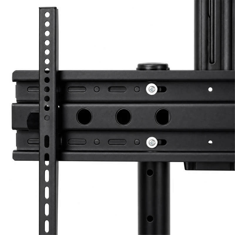 HOMCOM Rolling TV Stand for 32-75 Inch Screens, Mobile TV Stand with Tilt, Height Adjustable, Locking Wheels, Black