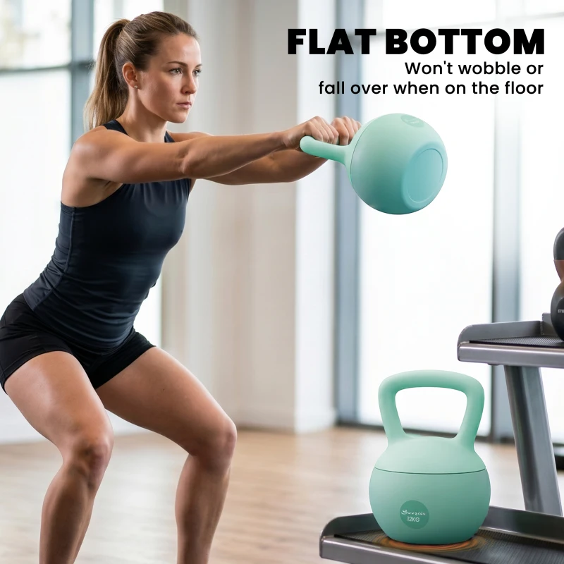 Soozier 26 lb Soft Kettlebell, Sand Filled Weight w/ Grip Handle, Kettlebell Weight for Full Body Workout, Green
