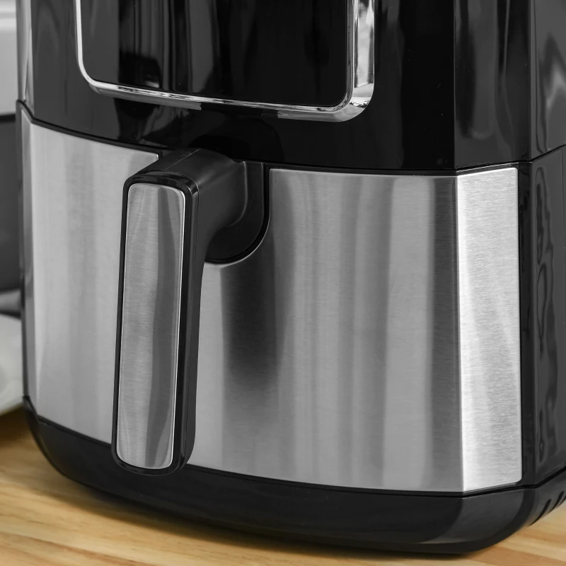 HOMCOM Air Fryer, 1700W 6.9 Quart Air Fryers Oven with Digital Display, 360° Air Circulation, Adjustable Temperature, Timer, Nonstick Basket for Oil Less or Low Fat Cooking, Black
