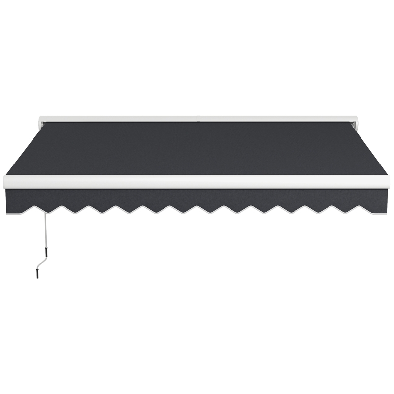 Outsunny 10' x 8' Motorized Awning, Electric Retractable Awning with Remote Controller, Aluminum Frame for Patio Door Window