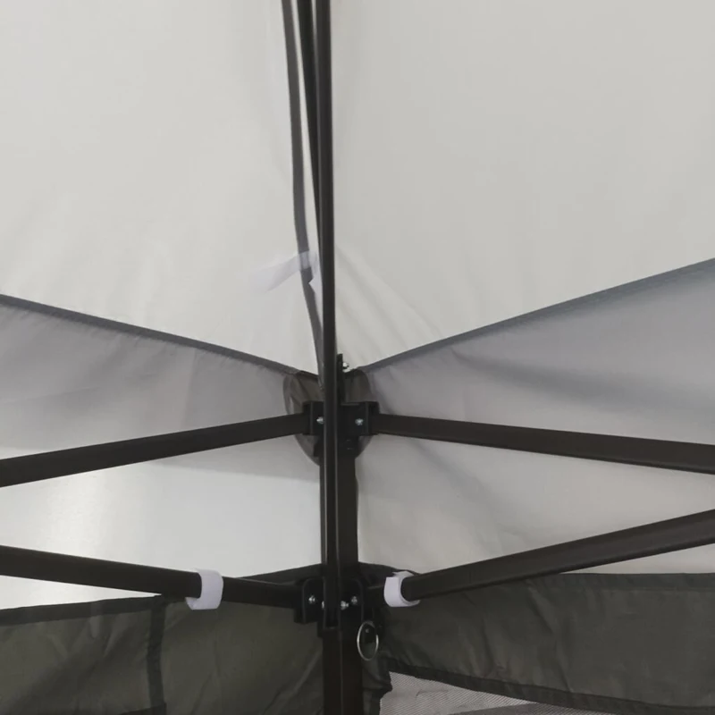 Outsunny 11' x 11' Pop Up Canopy, Outdoor Canopy Shelter Event Tent with 2-Tier Soft Top, Removable Zipper Netting, and Storage Bag, for Patio, Backyard, Garden, Light Grey