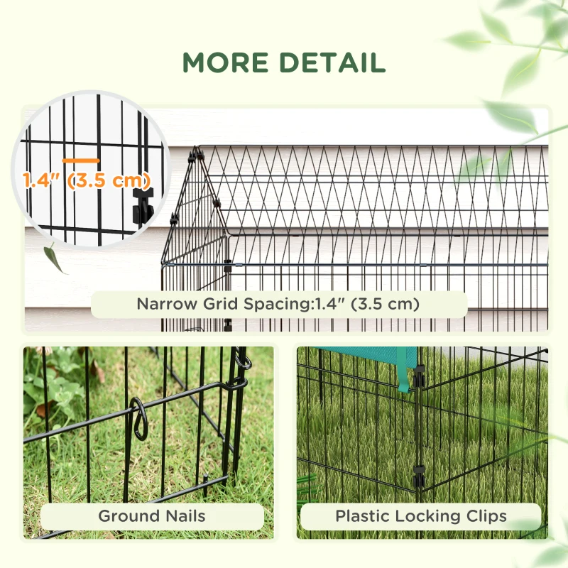 PawHut 73" Small Animal Cage with Roof, Indoor/Outdoor Use,  for Chicken, Rabbits, Chinchillas, Green
