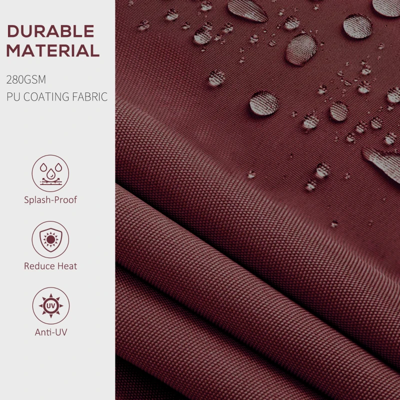 Outsunny 15' x 10' Retractable Awning, 280gsm UV Resistant Sunshade Shelter, for Deck, Balcony, Yard, Wine Red