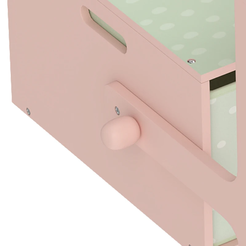 Qaba Kids Toy Box Chest, 3-in-1 Convertible Wooden Toy Storage Bench w/  2 Non-Woven Drawers, for Bedroom, Playroom, Pink