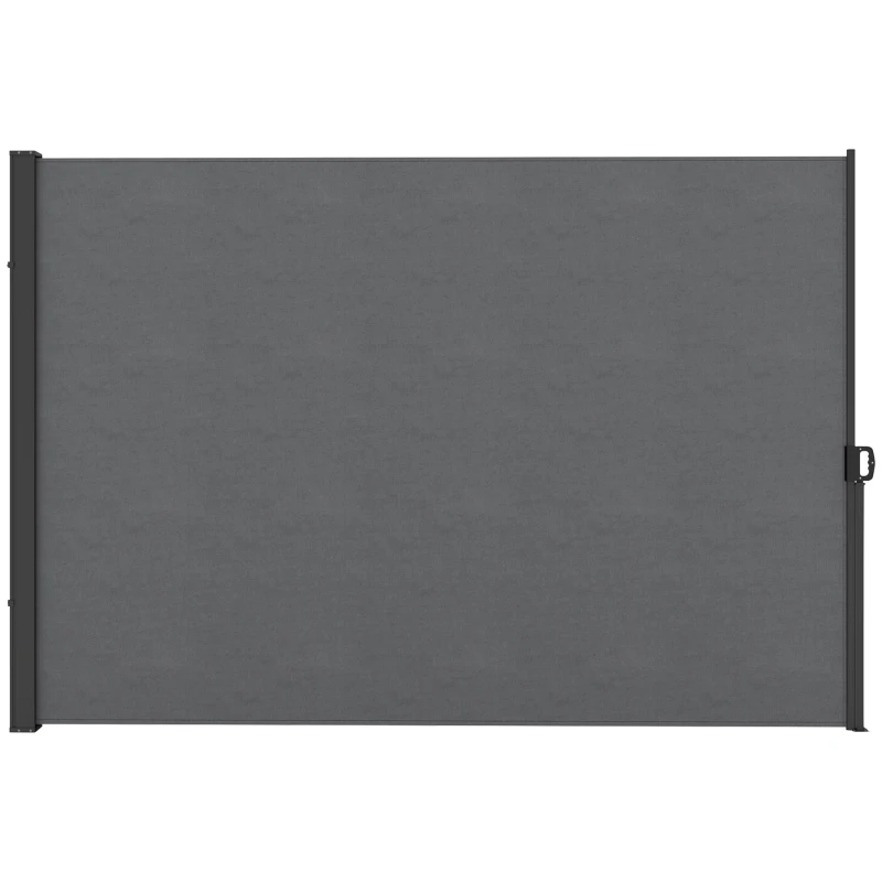 Outsunny 118" x 79"  Outdoor Folding Privacy Screen Retractable Side Awning Patio with Resistance to UV Rays and Wind Light Grey