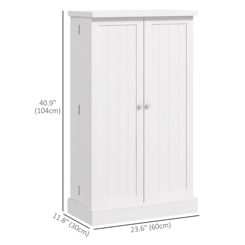 HOMCOM Freestanding Kitchen Pantry Storage Cabinet Kitchen Cabinet with 5-Tier Shelf 12 Spice Racks Adjustable Shelves White