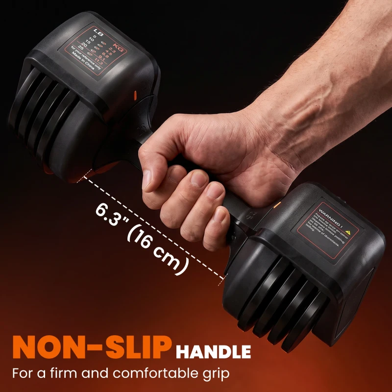Soozier 5-25 lbs Adjustable Dumbbell Set of 2, 5-in-1 Dumbbell Weights with Quick-Dial System, Non-Slip Grip, Storage Tray