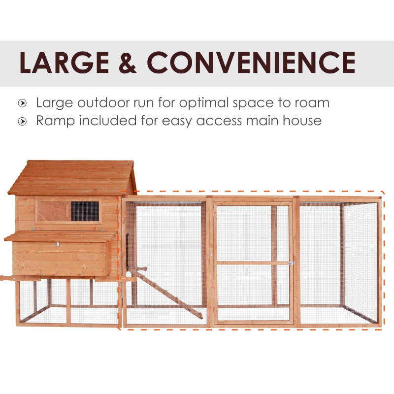 PawHut 144" Large Backyard Hen House Chicken Coop w/ Long Run
