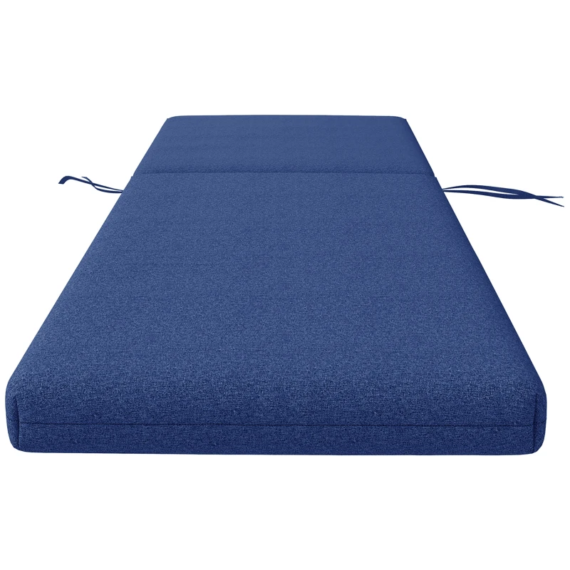 Outsunny 2-Piece Back and Seat Cushion Pillows Replacement, Patio Chair Cushions Set with Ties for Indoor Outdoor, Blue