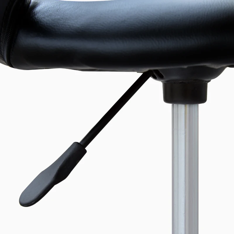 HOMCOM Modern Hydraulic Moon Salon Stool Rolling Swivel Chair Massage Spa Tattoo Pub Bar Stool, Black and Chrome
