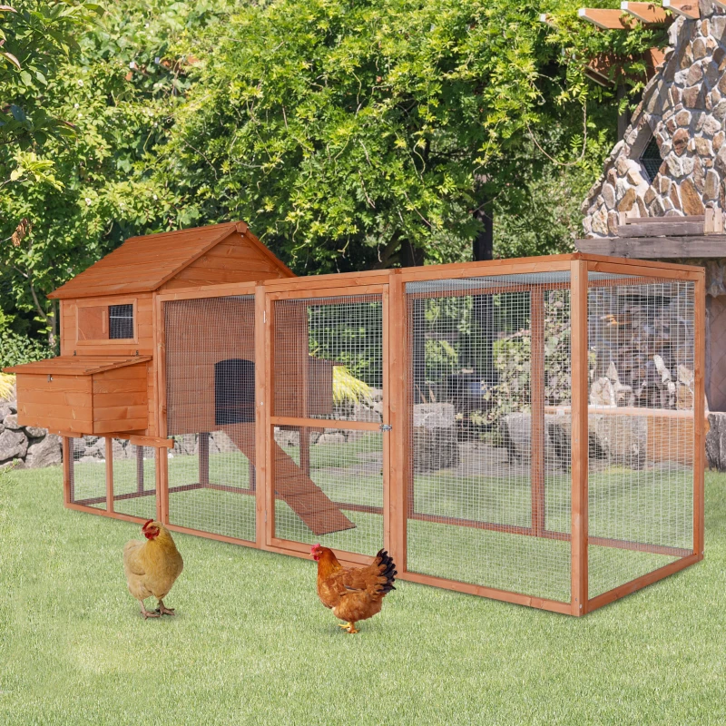 PawHut 144" Large Backyard Hen House Chicken Coop w/ Long Run