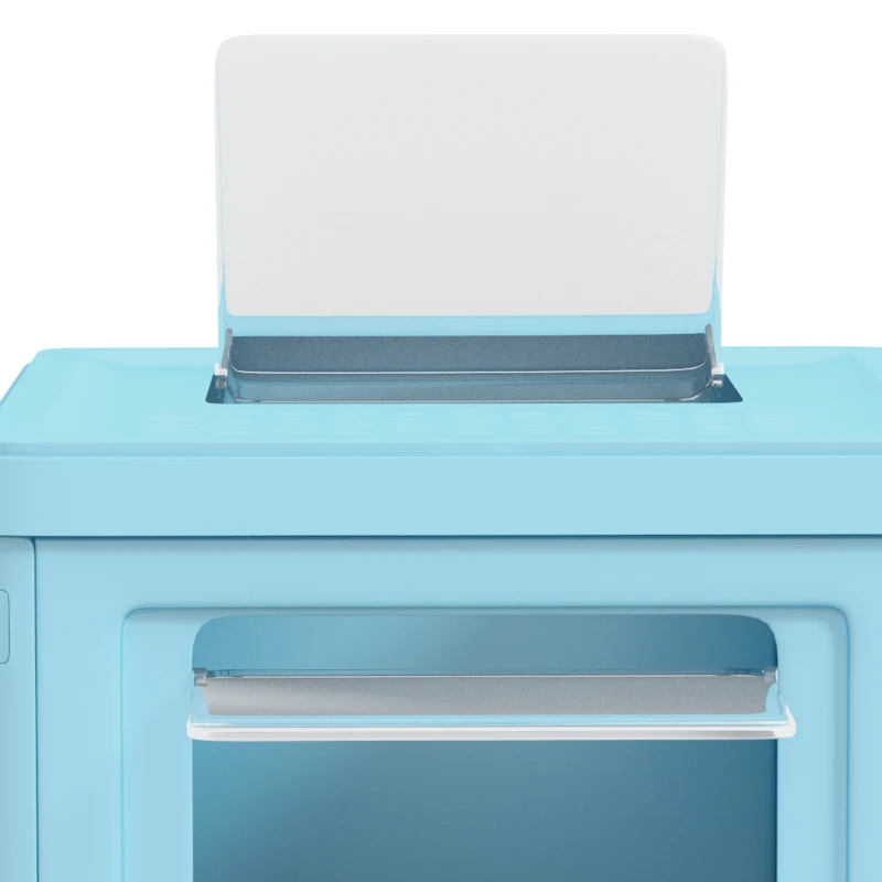 PawHut Top Entry Enclosed Kitty Litter Box with Scoop, Tray, Front Entry, Large Space, Foldable, Portable, Blue