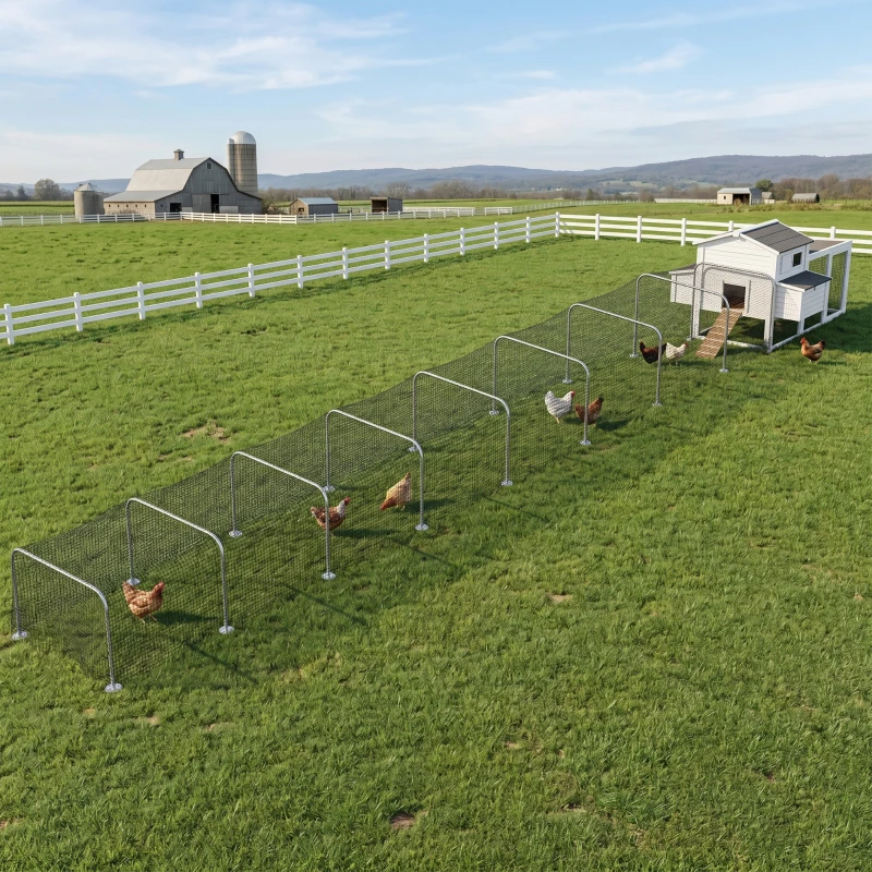 PawHut Extra Long Chicken Tunnel for Outside, 354" x 39" Galvanized Steel Chicken Run for 10-15 Chickens or Ducks