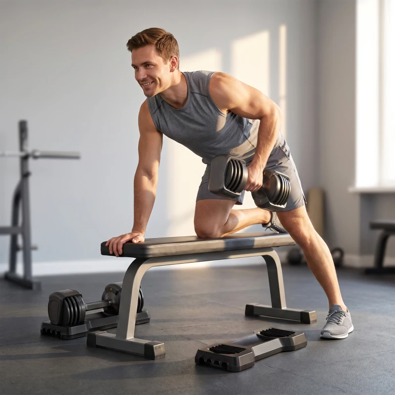 Soozier 5-25 lbs Adjustable Dumbbell Set of 2, 5-in-1 Dumbbell Weights with Quick-Dial System, Non-Slip Grip, Storage Tray