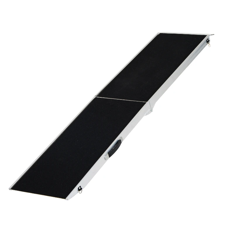PawHut 72" Portable Bi-Fold Folding Vehicle Pet Ramp for Large Dog or Animals with Safety Lock & Convenient Carry Handle