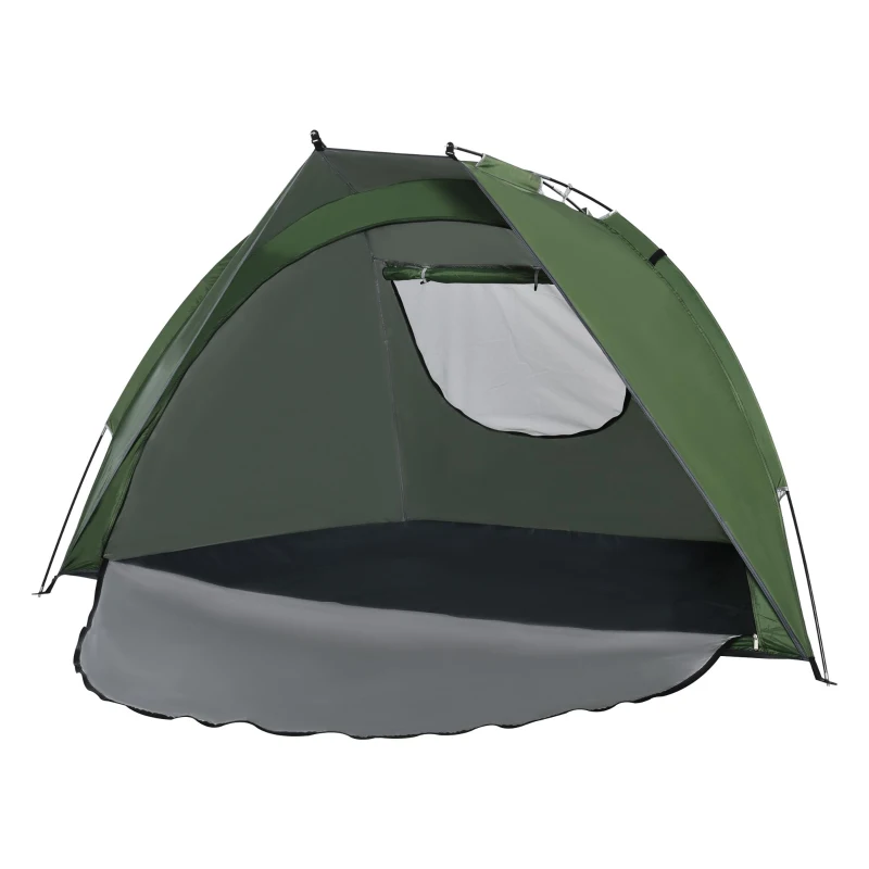 Outsunny Pop Up Tent, Beach Tent, UV Protected Sun Shelter with Carry Bag and Ground Stakes for 2-3 Person, Green