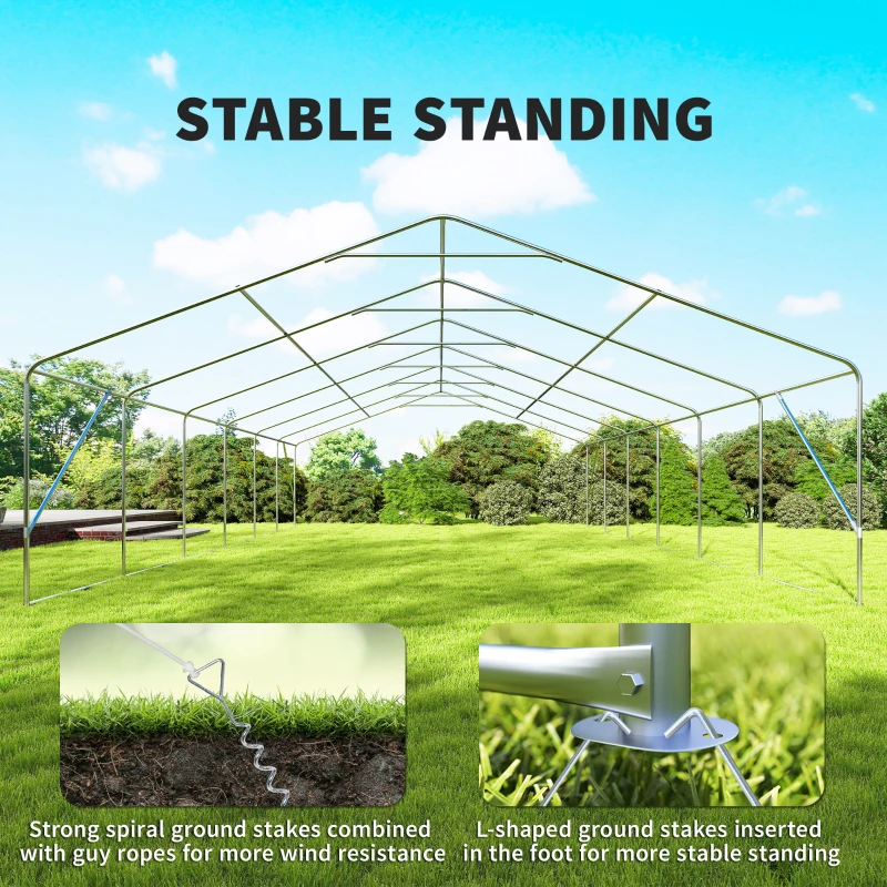 Outsunny 23' x 39' Party Tent, Heavy Duty Outdoor Canopy Tent Shelter with 2 Doors and 12 Windows for Parties, Events, White