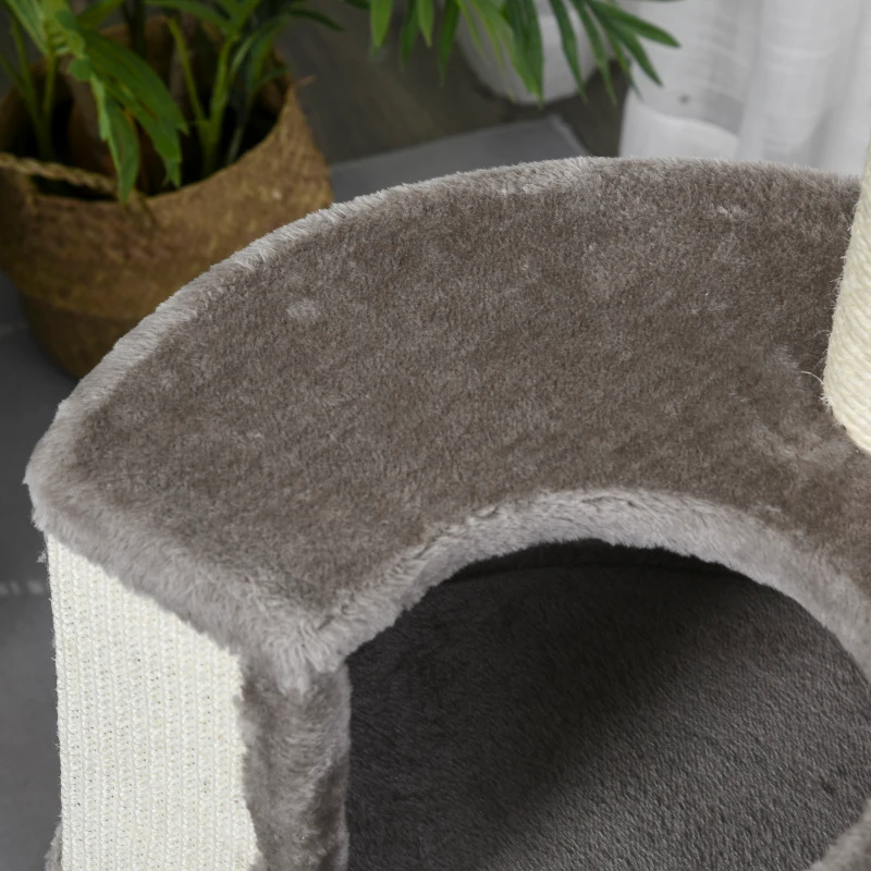PawHut 43" Plush Cat Tree Activity Condo with Sisal Scratching Posts, Elevated Comfortable Perch, & Roomy Interior Area