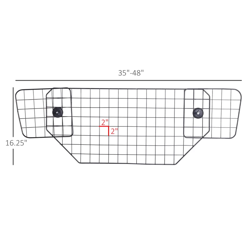 PawHut Adjustable Dog Car Barrier for SUV Vehicle Car Cargo Trunk Wire Mesh Universal Backseat Car Pet Barrier, Pet Safety