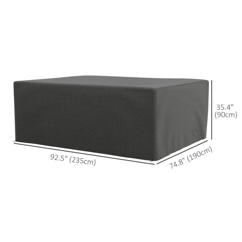 Outsunny Large Patio Furniture Covers, Outdoor Furniture Covers, Garden Set Protector Waterproof Anti-UV Protection, Grey