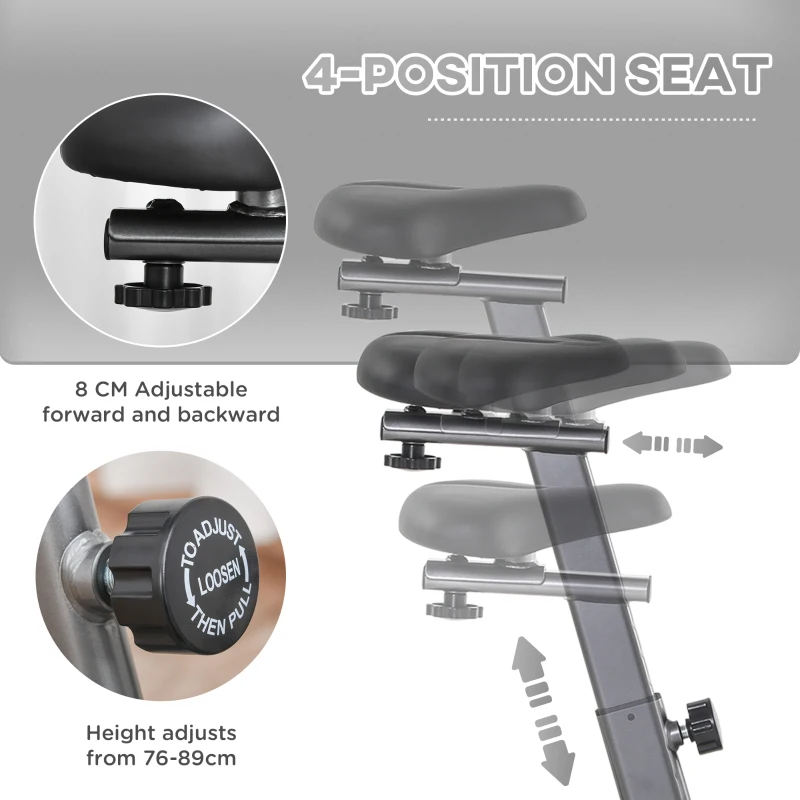 Soozier Exercise Bike with 10-Level Adjustable Magnetic Resistance, Indoor Cycling Bike Home Cardio Workout Trainer, 16lbs Flywheel, LCD Display, and Adjustable Seat, Grey