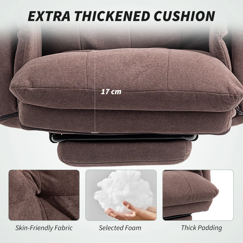 HOMCOM Reclining Executive Computer Desk Chair, Ergonomic Office Chair with Footrest and Thickly Padded, Coffee