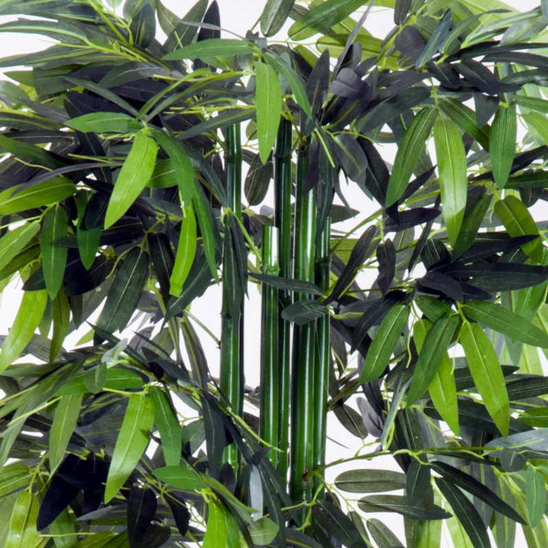 Outsunny Set of 2 6FT Artificial Bamboo Tree Fake Decorative Plant with Nursery Pot for Indoor Outdoor Décor