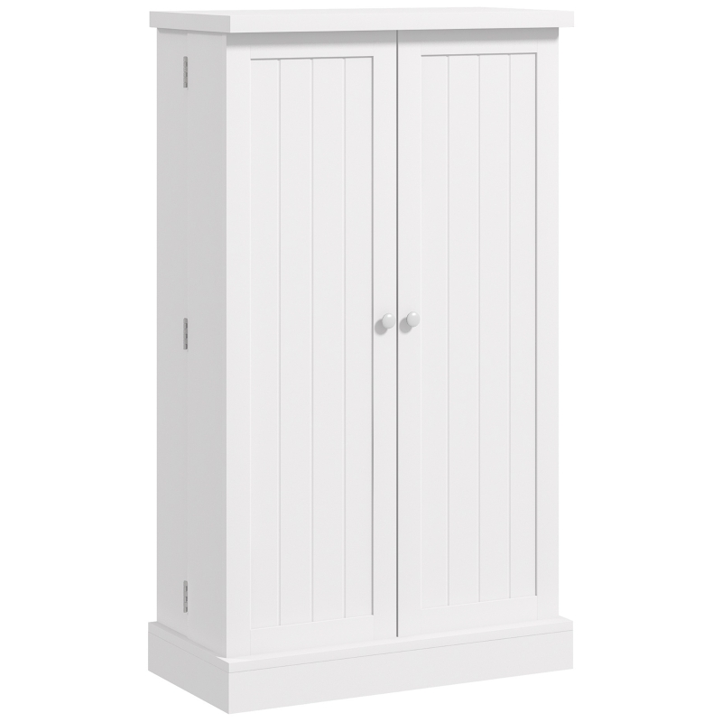 HOMCOM Freestanding Kitchen Pantry Storage Cabinet Kitchen Cabinet with 5-Tier Shelf 12 Spice Racks Adjustable Shelves White