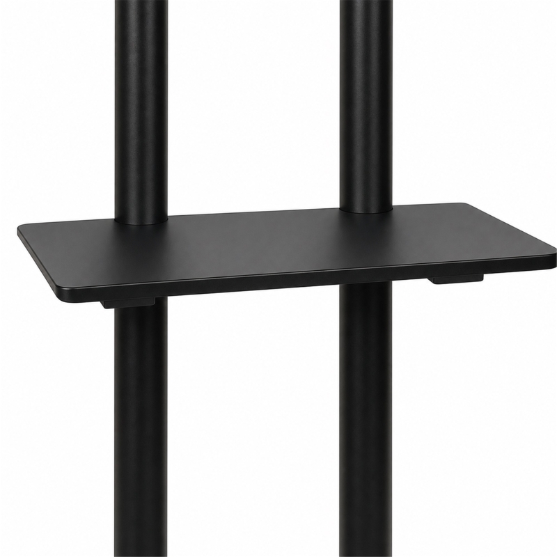 HOMCOM Rolling TV Stand for 32-75 Inch Screens, Mobile TV Stand with Tilt, Height Adjustable, Locking Wheels, Black