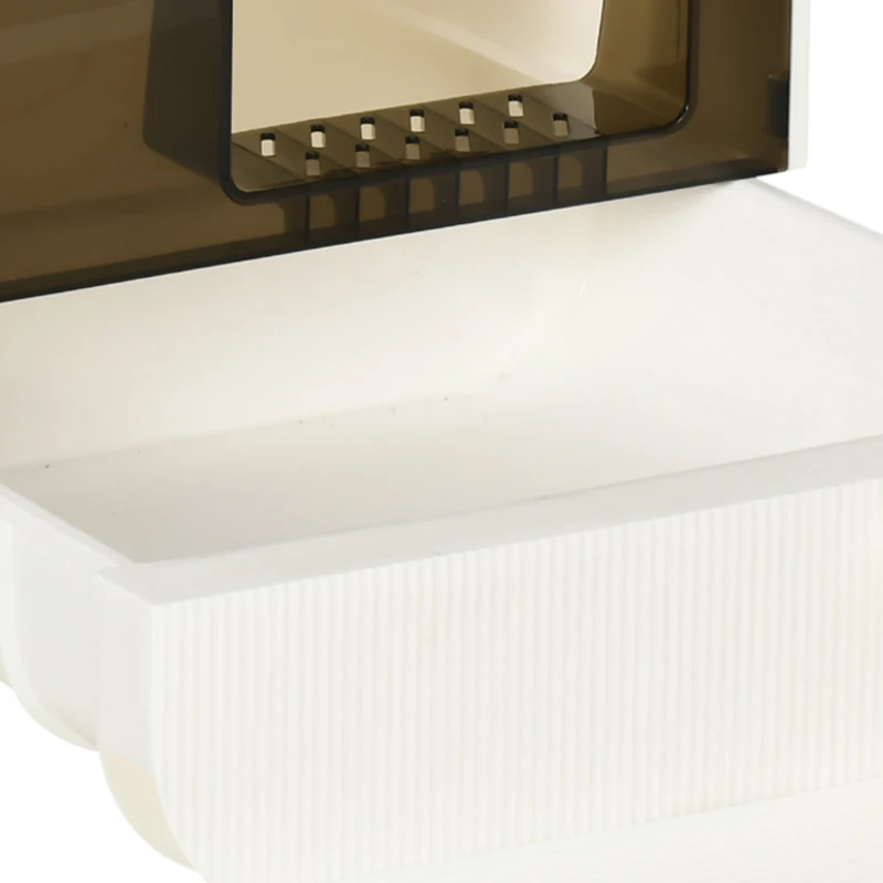 PawHut Cat Litter Box with Lid, Removable Tray, Scoop, Filter, White