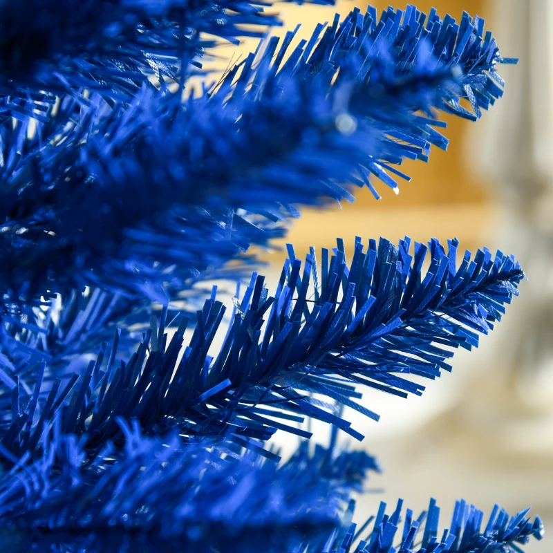 HOMCOM 5ft Pencil Christmas Trees, Skinny Artificial Christmas Tree for Xmas Holiday Decor, Deep Blue