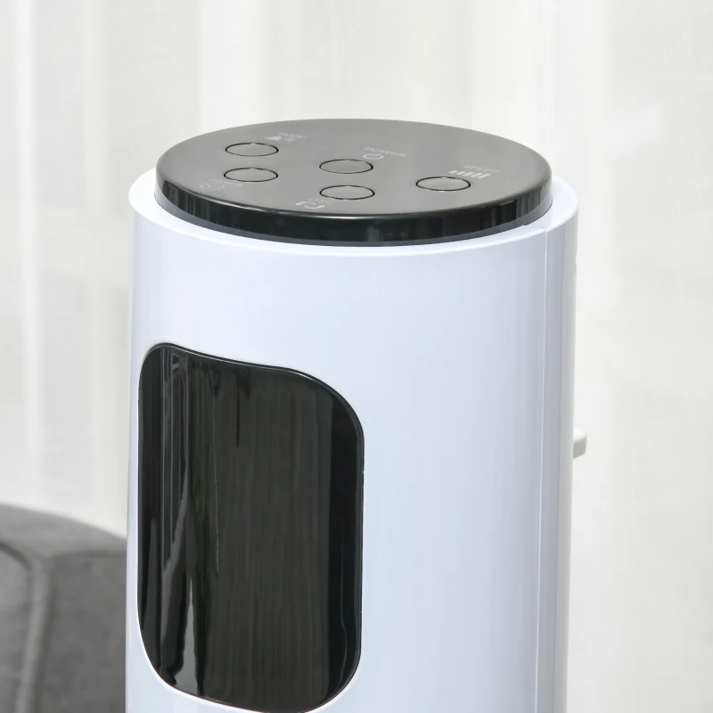 HOMCOM Freestanding Tower Fan Cooling for Home Bedroom with Oscillating, 3 Speed, 12h Timer, LED Sensor Panel, Remote Controller, White