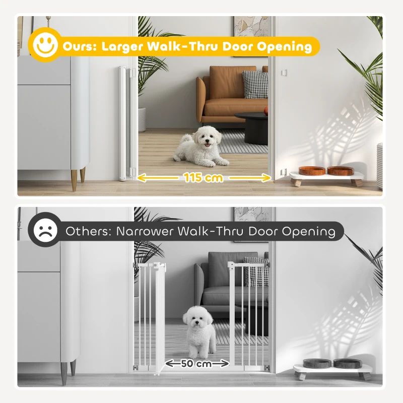 PawHut Retractable Pet Safety Barrier Gate, Flexible and Extensible for Stairways Doorways Hallways, Grey