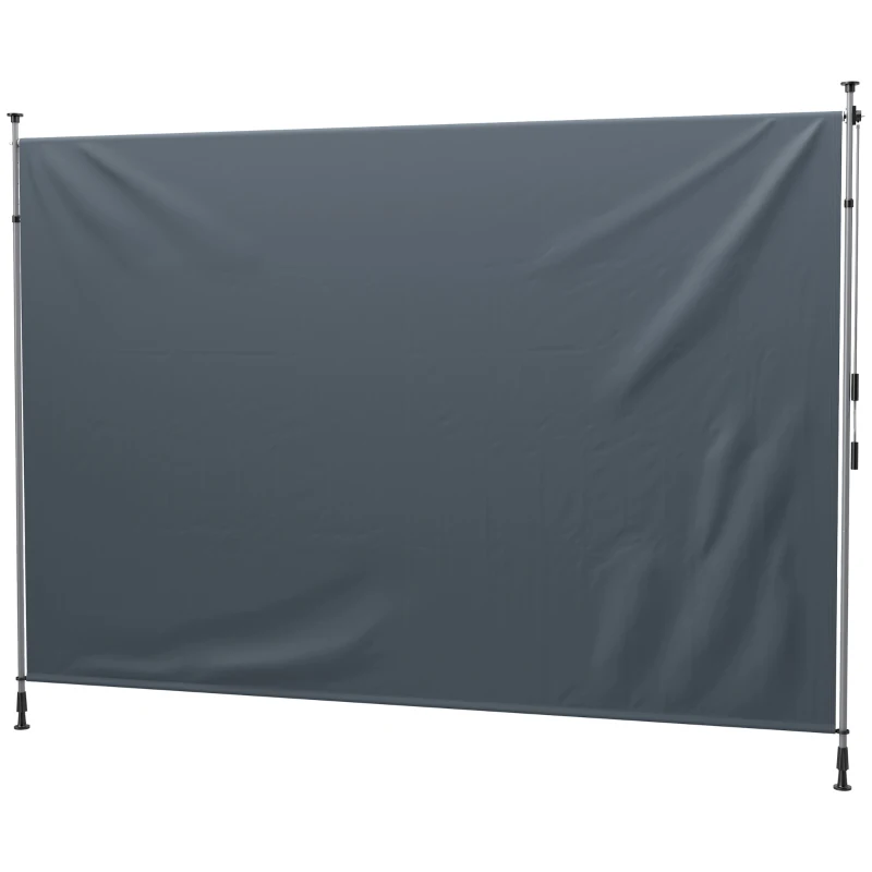 Outsunny 11.5' x 10' Manual Retractable Patio Awning, Outdoor Privacy Screen with UPF30+ & Water-Resistant Fabric, Dark Grey