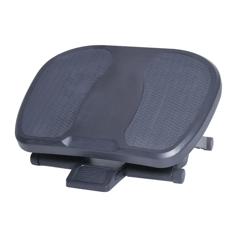HOMCOM Footrest Under Desk Support Ergonomic Adjustable Foot Rest with Massage Texture Surface, 3 Height Position, 30 Degree Tilt Angle, for Home, Office