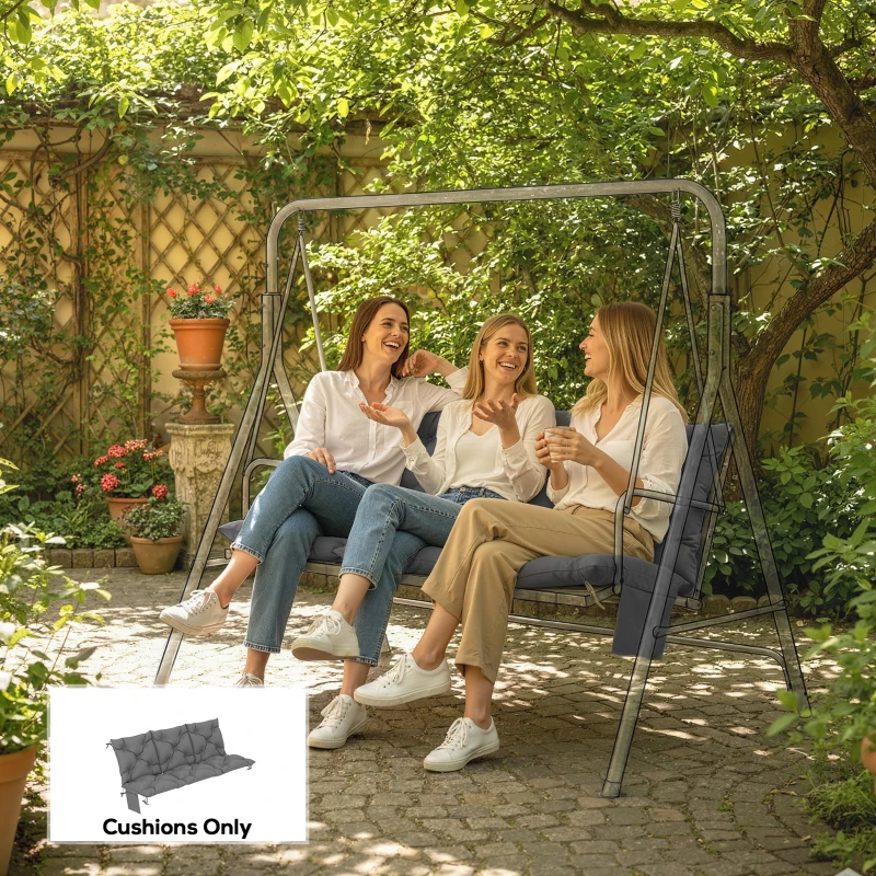 Outsunny Bench Cushion Water-Repellent Outdoor Furniture Pad Seater Swing Chair 59.1" x 39.4" Dark Grey