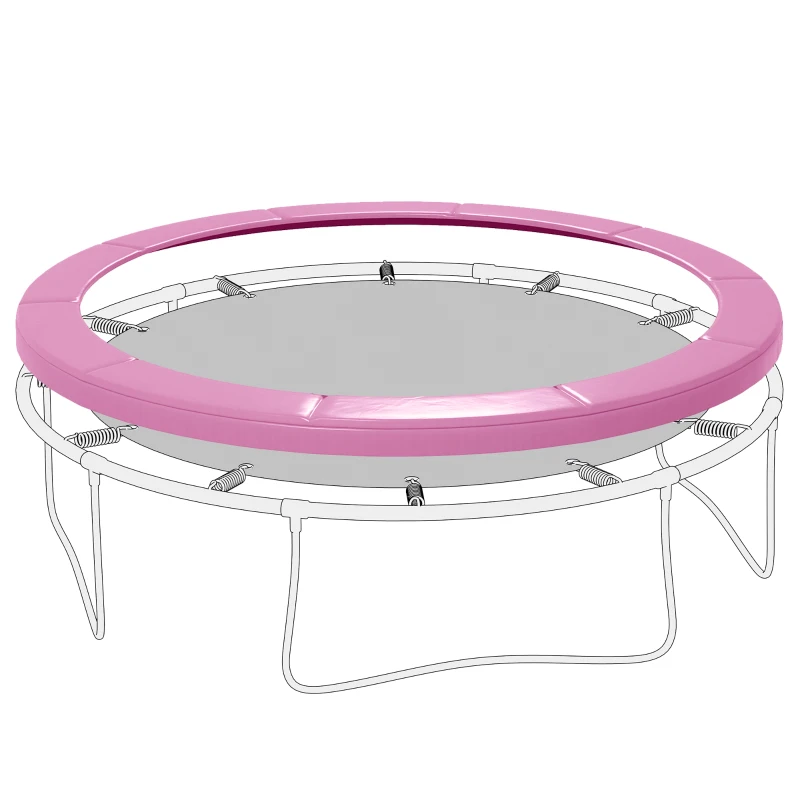 Soozier 14FT Trampoline Spring Cover, Trampoline Pad Replacement, Waterproof and Tear-Resistant, All-Weather Trampoline Accessories, No Holes for Pole, Pink