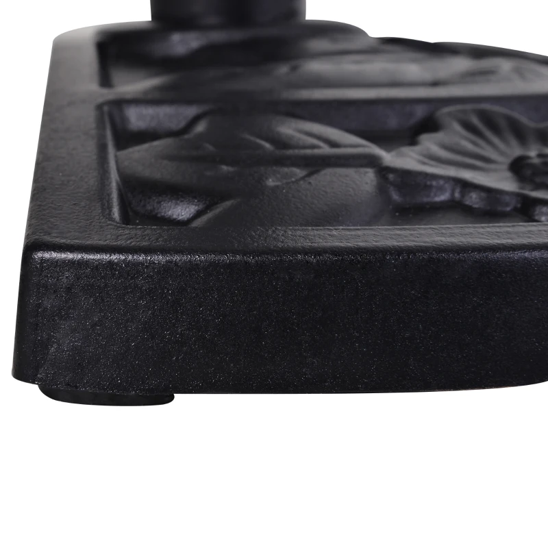 Outsunny 20 lbs Resin Half Round Patio Umbrella Base 20" Outdoor Decorative Parasol Stand Holder For Φ1.5", Φ1.9" Pole, Black