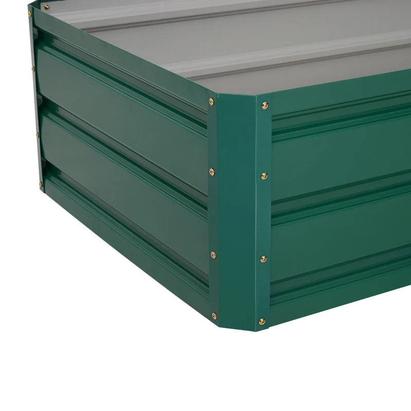 Outsunny 4' x 2' x 1' Galvanized Raised Garden Bed, Metal Garden Box with Open Bottom, Easy Assembly Outdoor Planter Box for Vegetables Flowers Herbs, Green